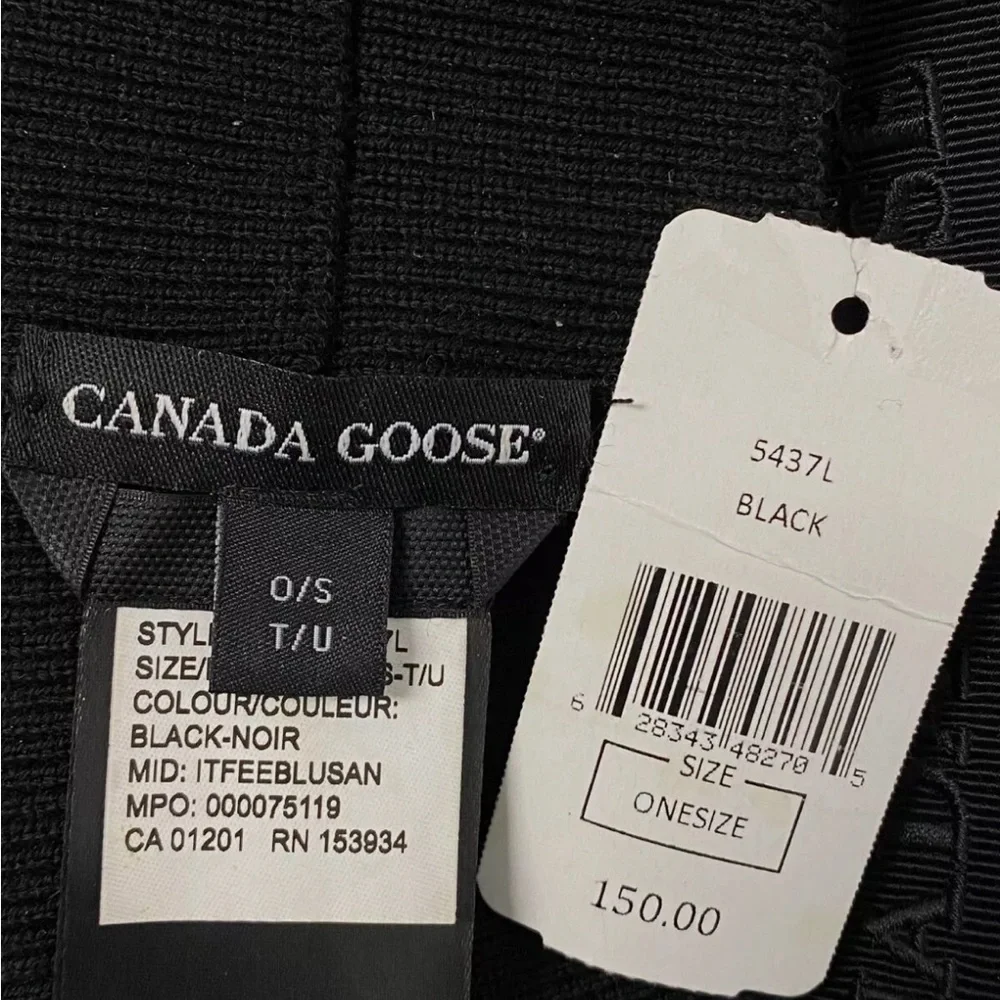 Canada Goose Black Knit Logo Headband